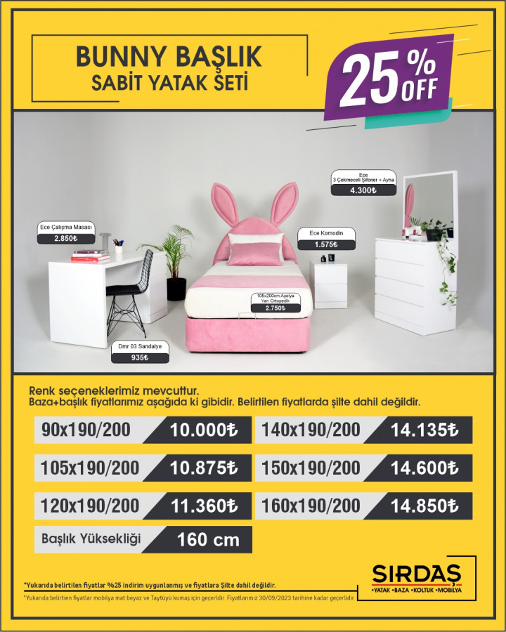 Bunny Başlık Yatak Seti