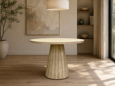 Traverten Fıçı Ayaklı Yemek Masası