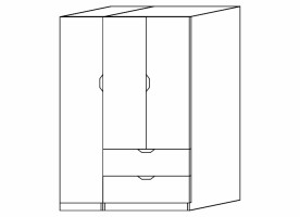 Arden Çekmeceli Dolap 3 Kapaklı