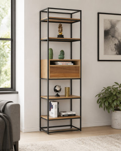 Karmin Tek Göz Kitaplık