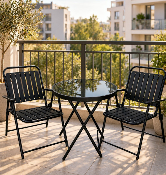 ( Fırsat Ürünü ) Luna Katlanır Balkon Takımı