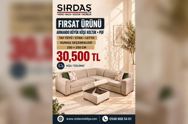 F̲ı̲r̲s̲a̲t̲ ̲Ü̲r̲ü̲n̲ü̲ Armando Küçük Yavrulu Köşe Koltuk